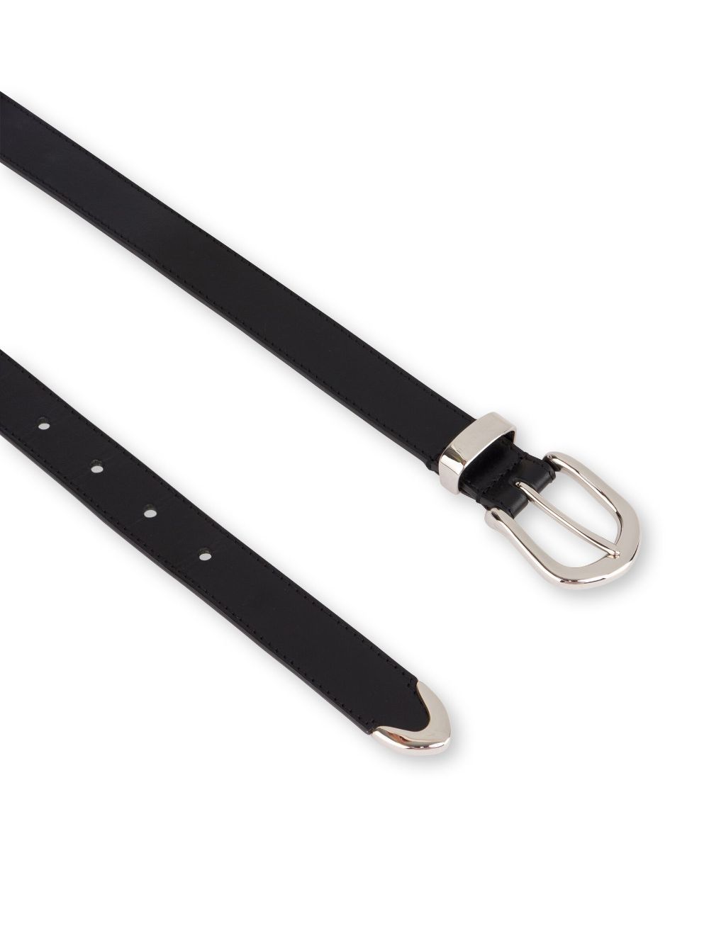 Shop Alberta Ferretti Buckled Leather Belt In Black