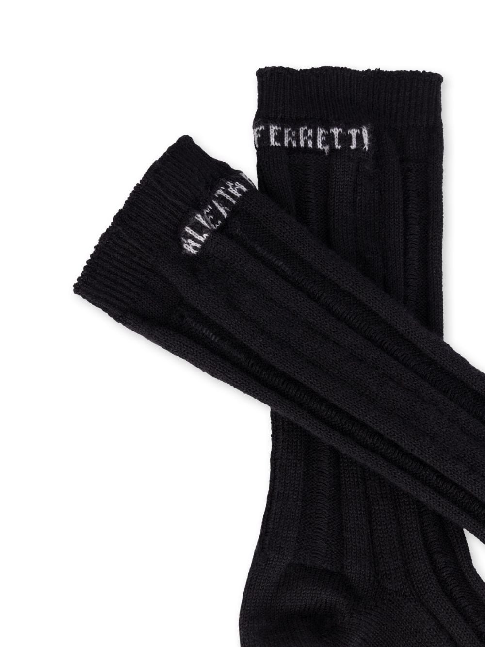 Alberta Ferretti Geribbelde sokken - Zwart