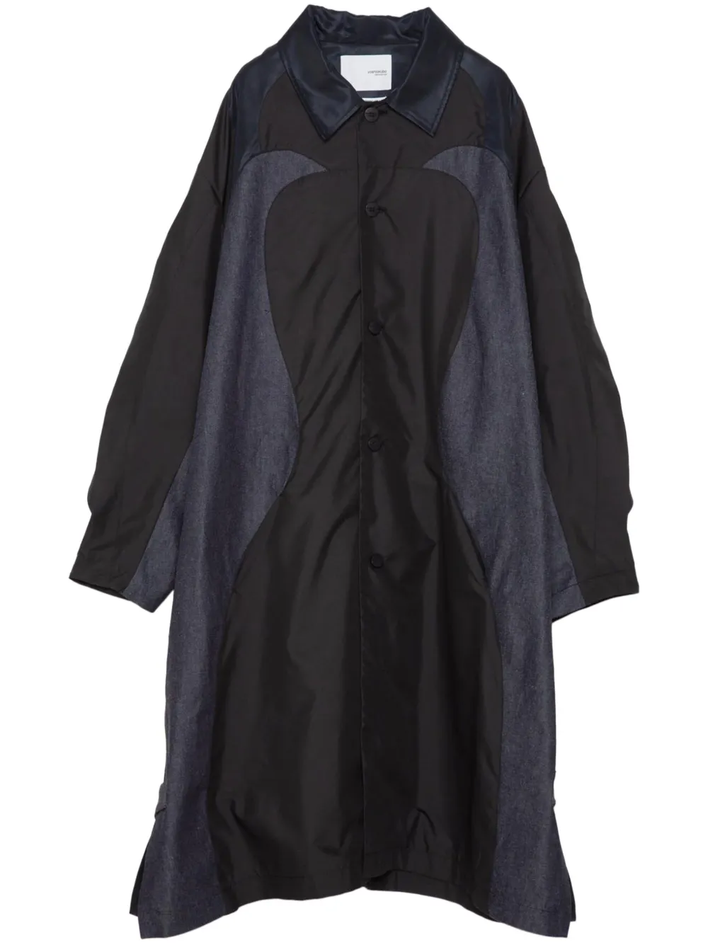 Yoshiokubo panelled button-up coat | Black | Image 1