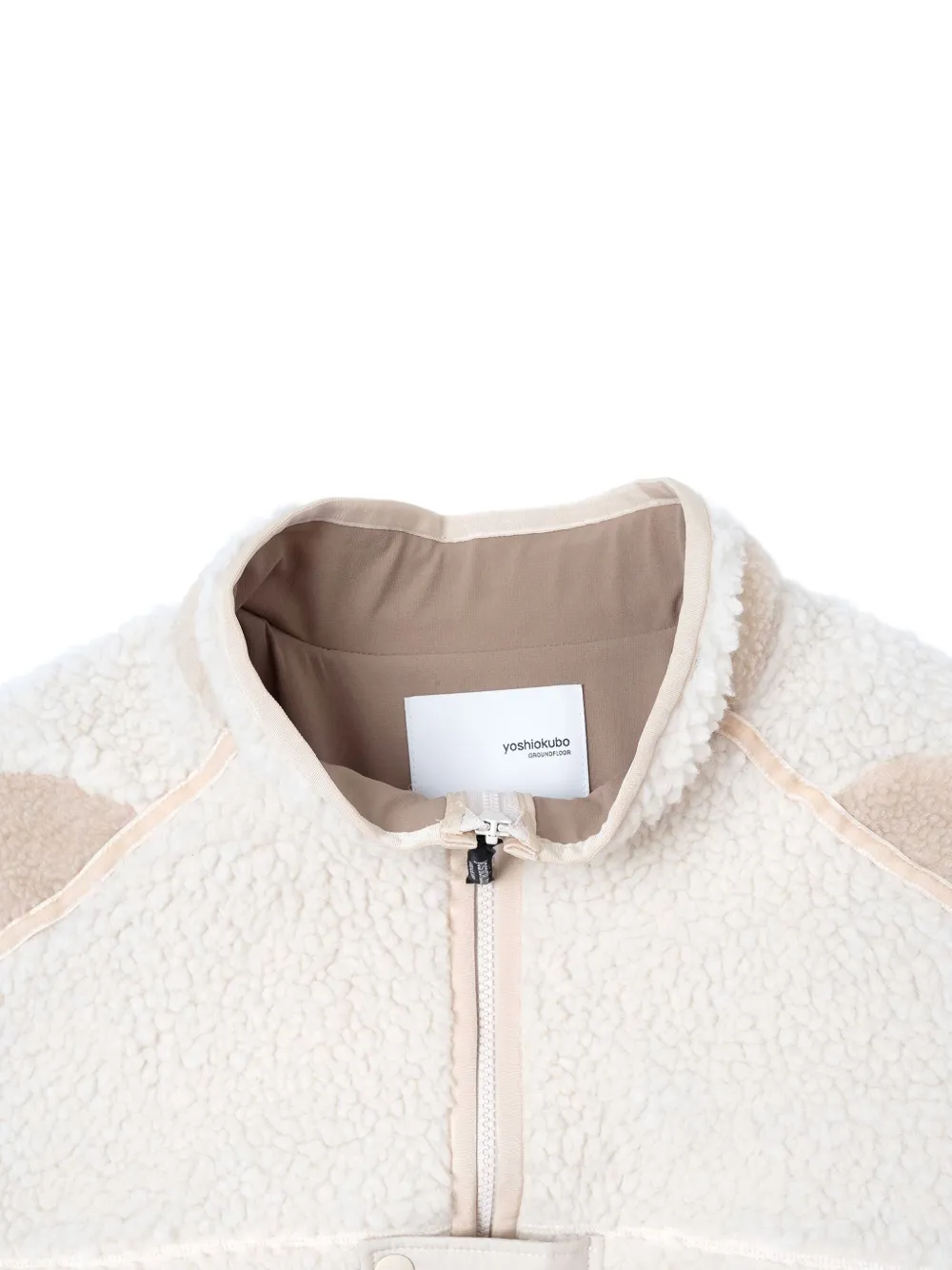 Yoshiokubo Fleece jack met rits Beige