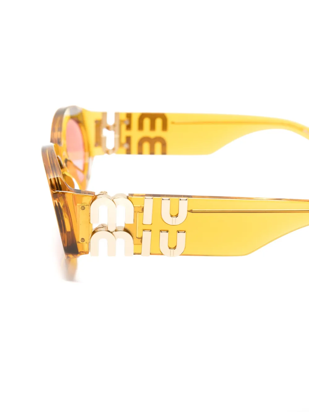 Miu Eyewear Zonnebril met ovaal montuur Geel