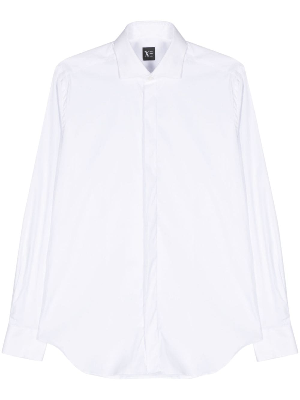 Xacus Overhemd met uitgesneden kraag Wit