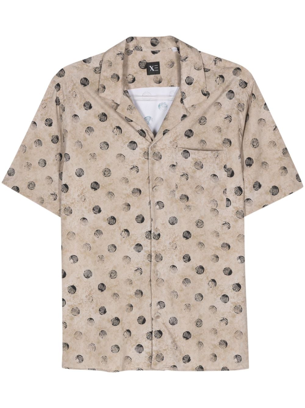 Xacus Abstract-print Shirt In Neutrals