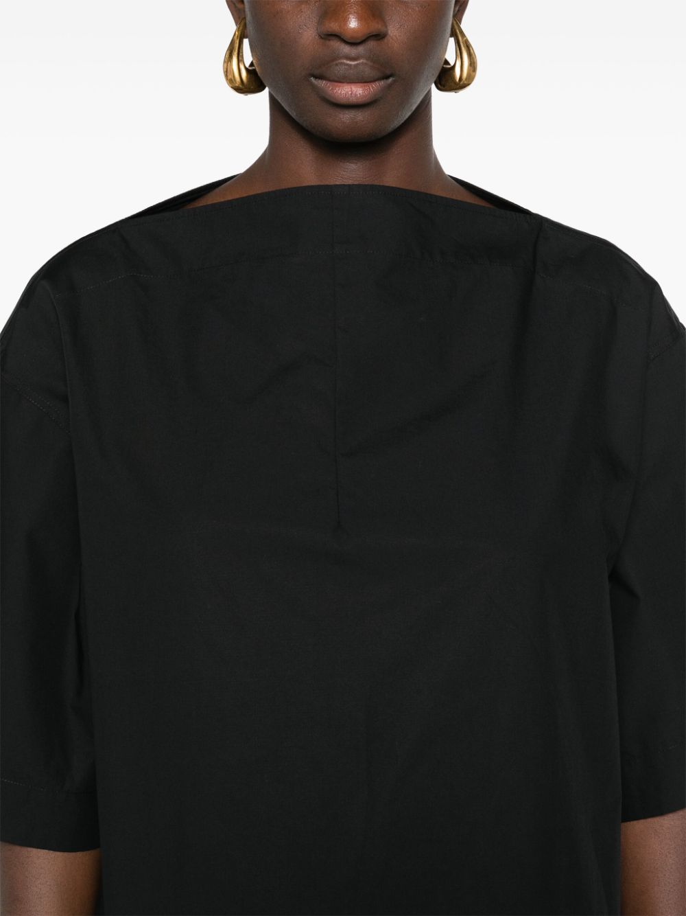 Shop Totême Perano Poplin T-shirt In Black