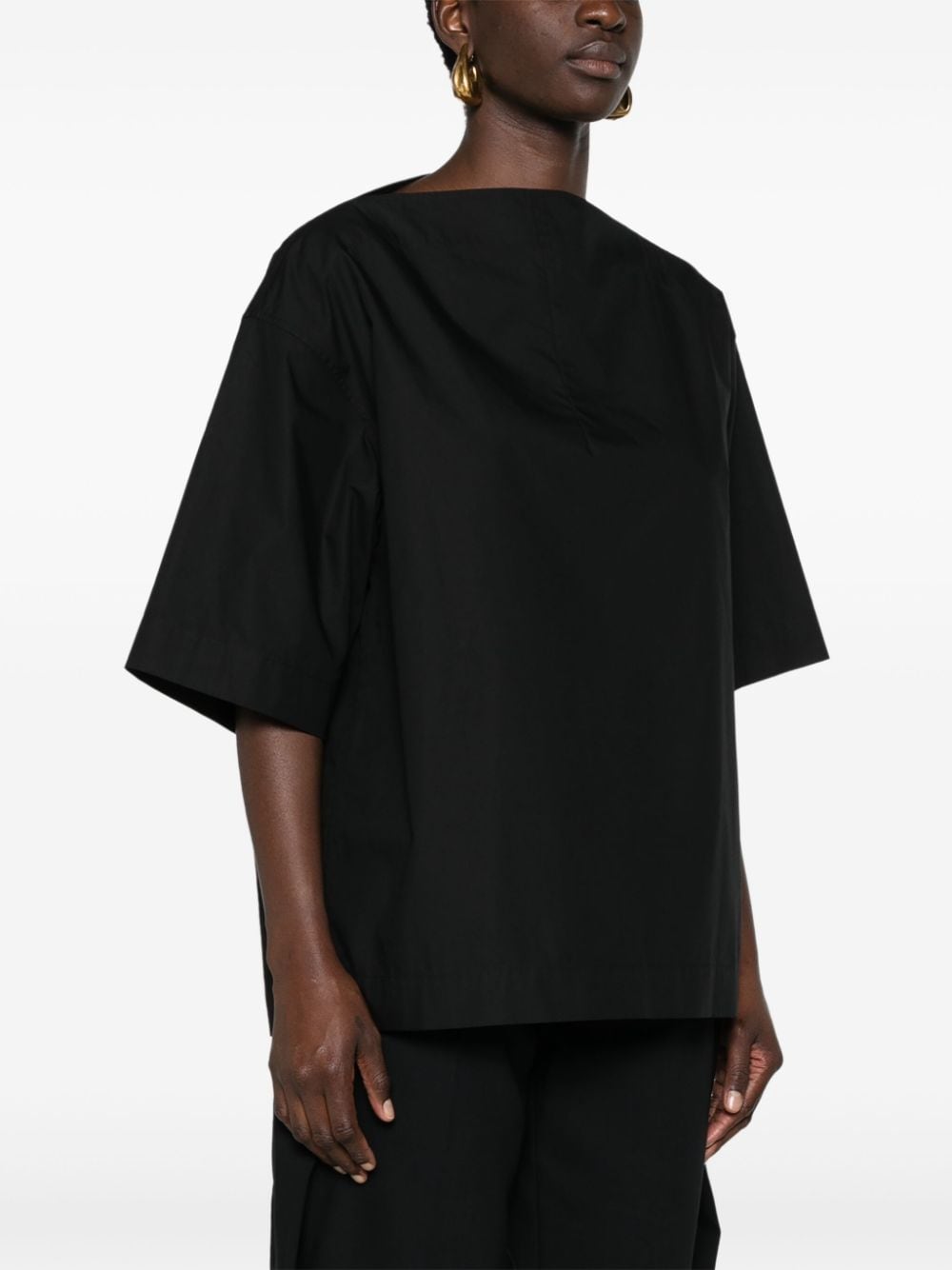 Shop Totême Perano Poplin T-shirt In Black