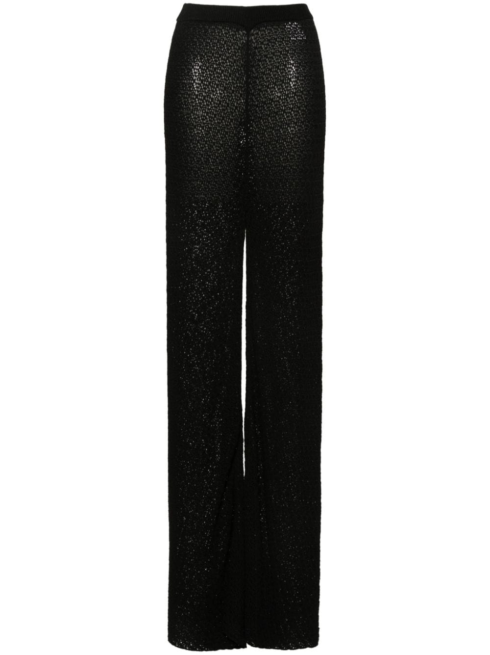 Totême Viron Crochet Straight Trousers In Black
