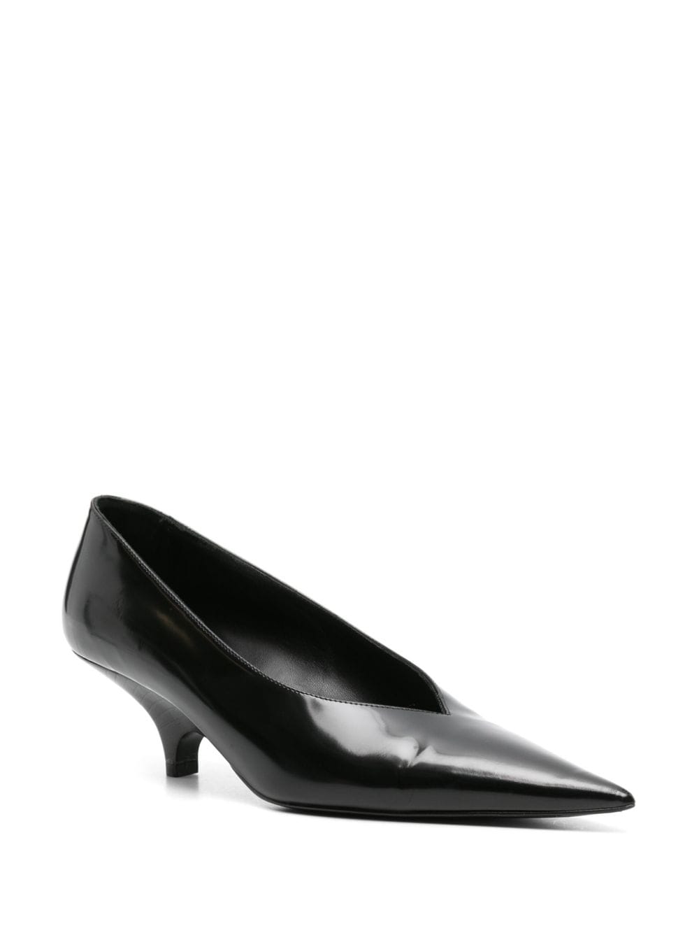 Image 2 of TOTEME 55mm pointed-toe leather pumps