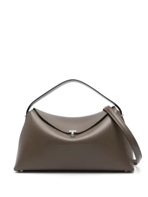 【TOTEME】T-Lockスエードトップハンドル【関税送料込】 T-Lock suede top handle tobacco – TOTEME
