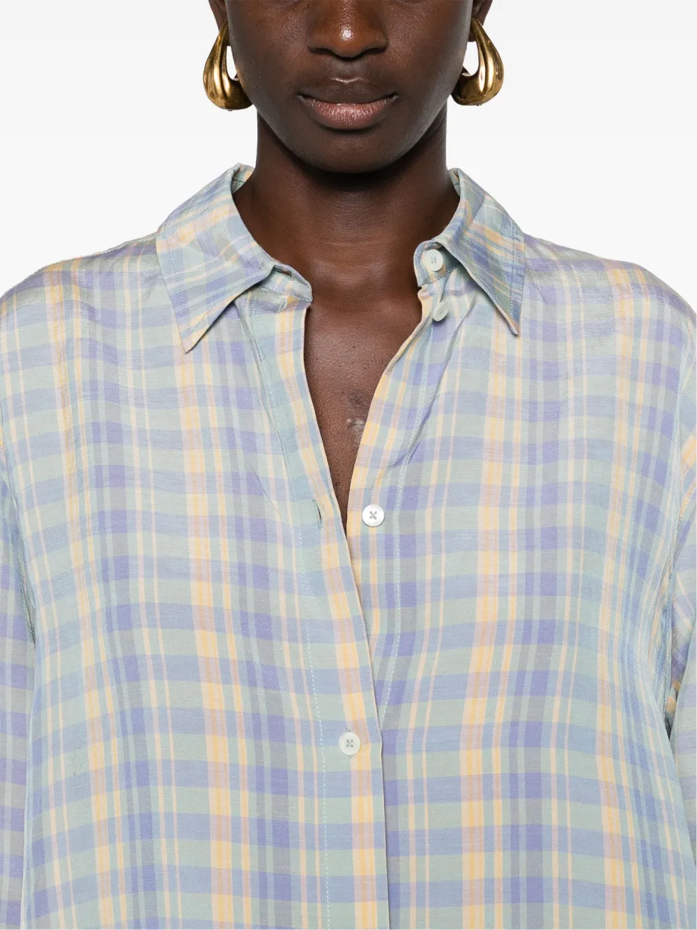TOTÊME PLAID-CHECK LINEN SHIRT