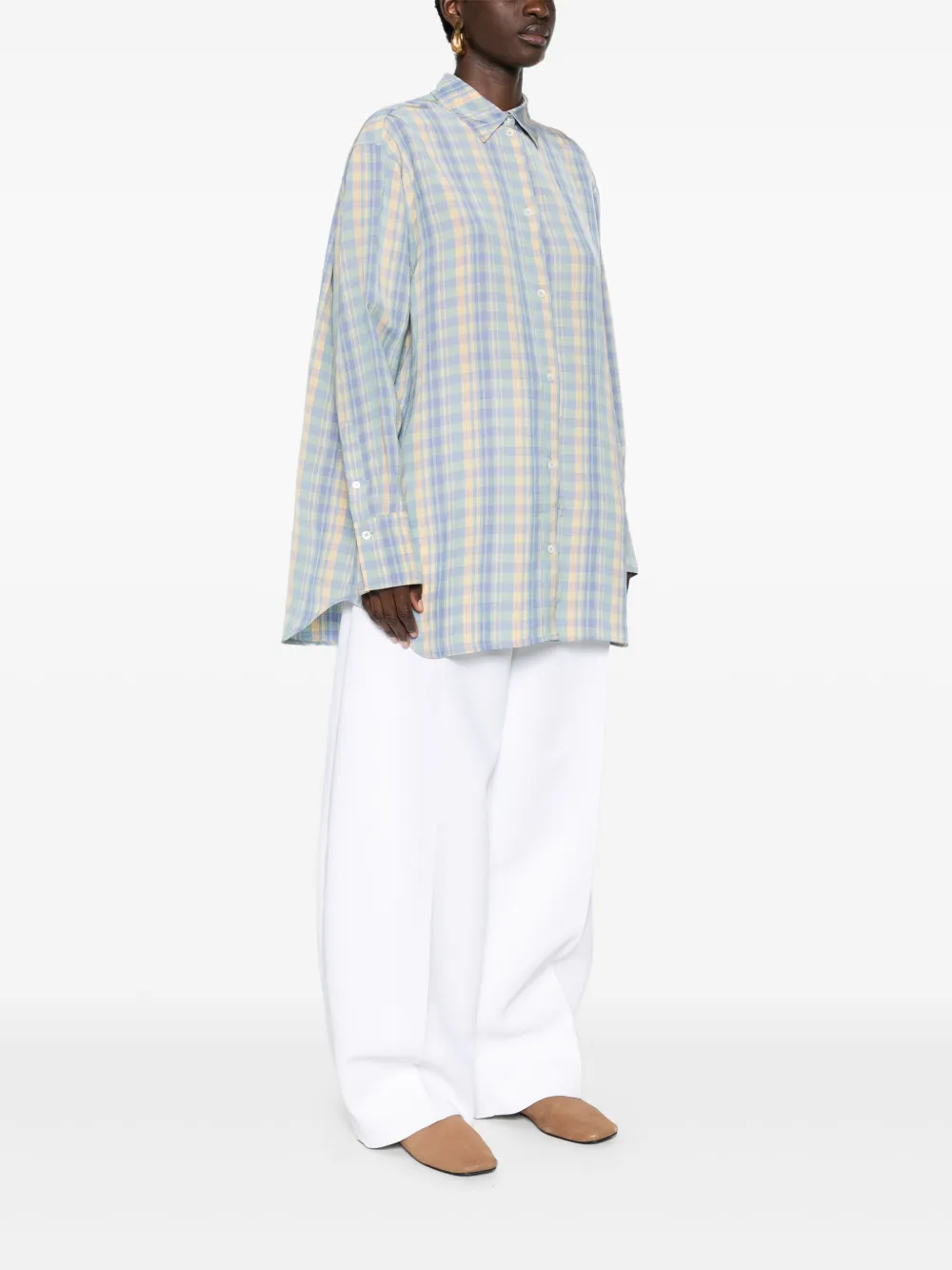 TOTÊME PLAID-CHECK LINEN SHIRT