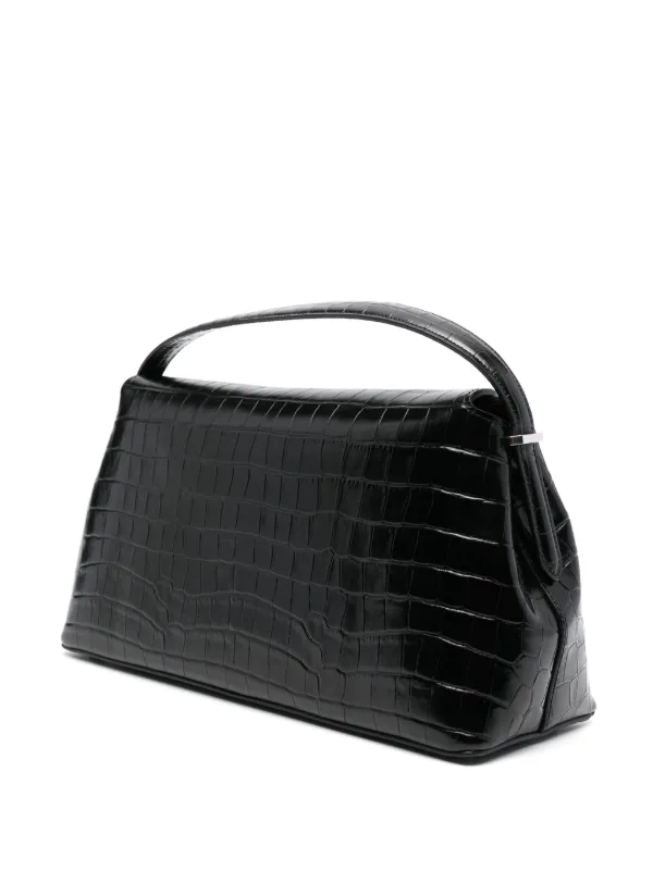 TOTEME T-lock Leather Top Handle Bag | Black | FARFETCH PL