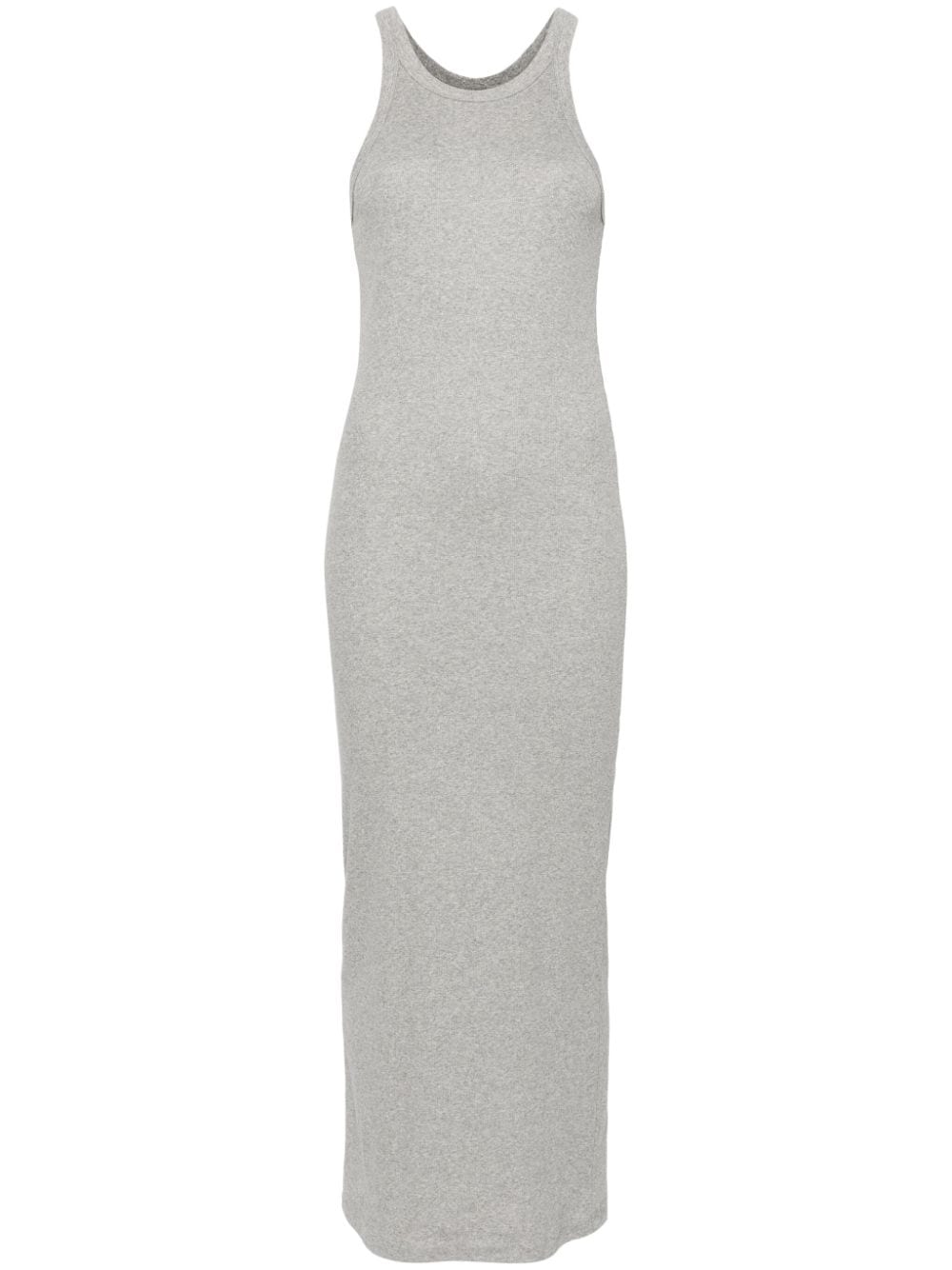 Shop Totême Fine-ribbed Jersey Maxi Dress In Grey