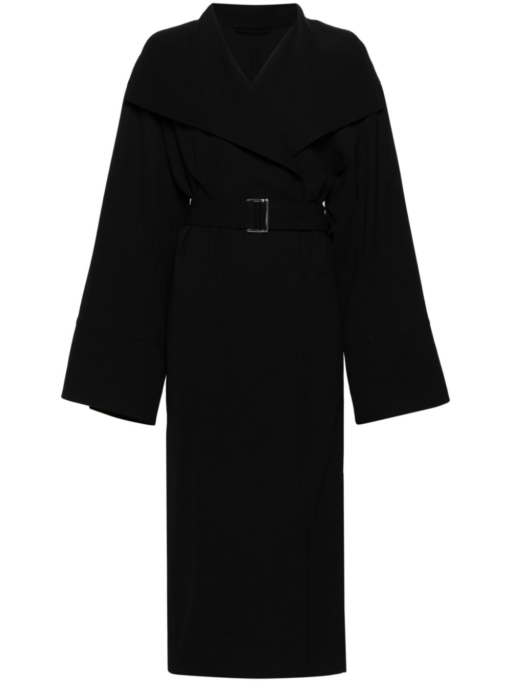 Totême Belted Twill Coat In Black