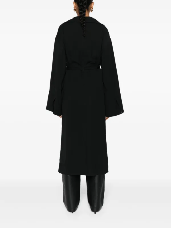 送料込/関税込■toteme■オーバーサイズツイルコート TOTEME Belted Twill Coat | Black | FARFETCH
