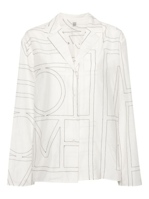 TOTEME monogram-embroidered sleep shirt