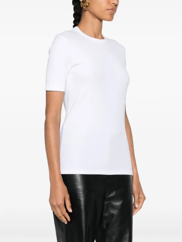 Tシャツ・カットソー TOTEME Woman T-Shirt White 252WRT0504YA0187 047 TOTEME Ribbed Cotton T-shirt | White | FARFETCH AU