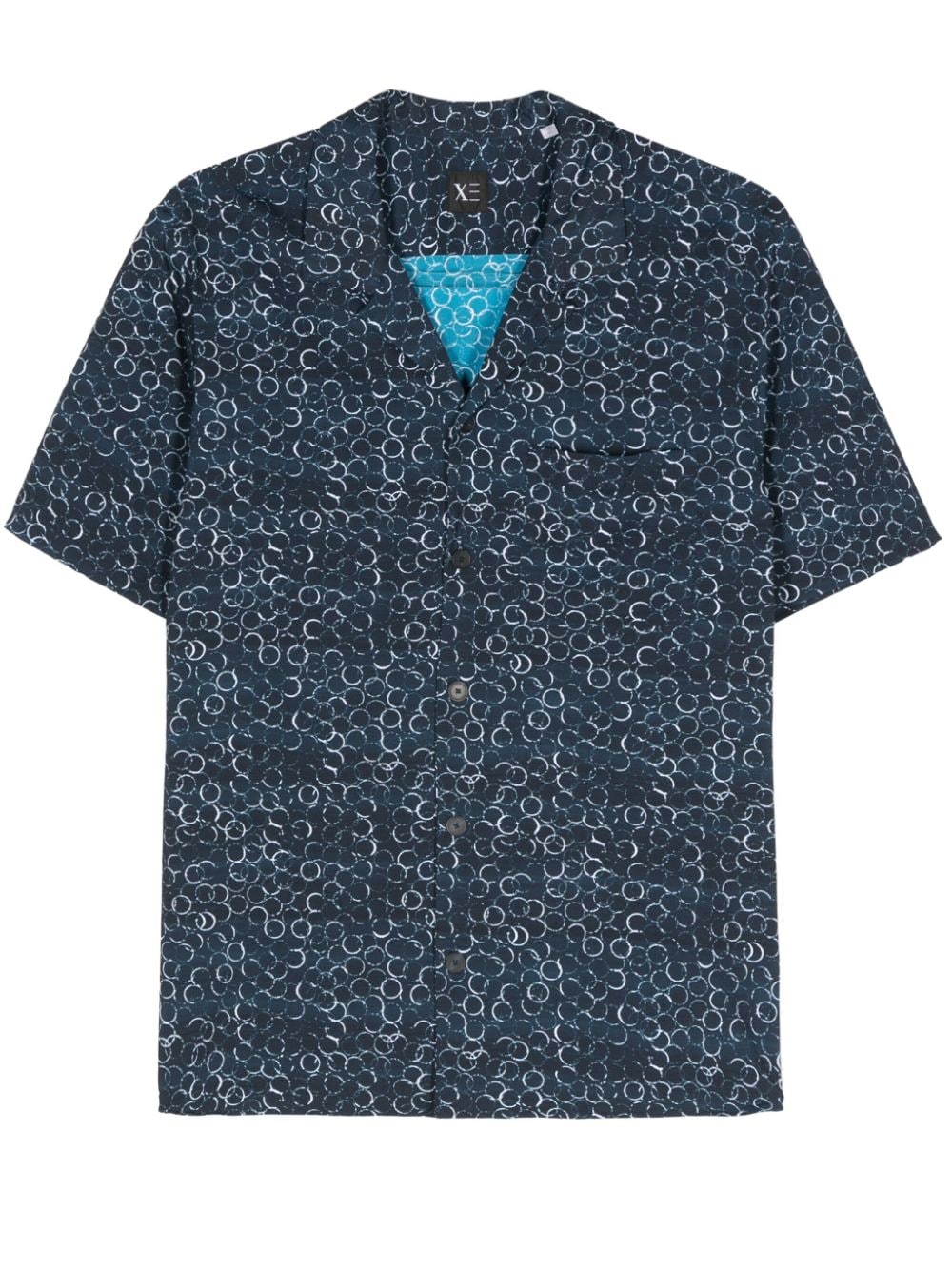 Xacus circle-print shirt Blauw
