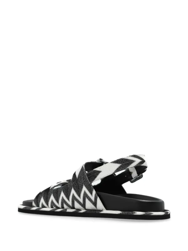 Missoni zigzag-knit Buckled Sandals | Black | FARFETCH Missoni zigzag-knit Buckled Sandals | Black | FARFETCH