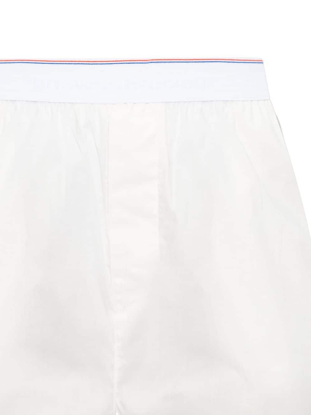 Shop Alexander Wang Logo-waistband Cotton Shorts In White