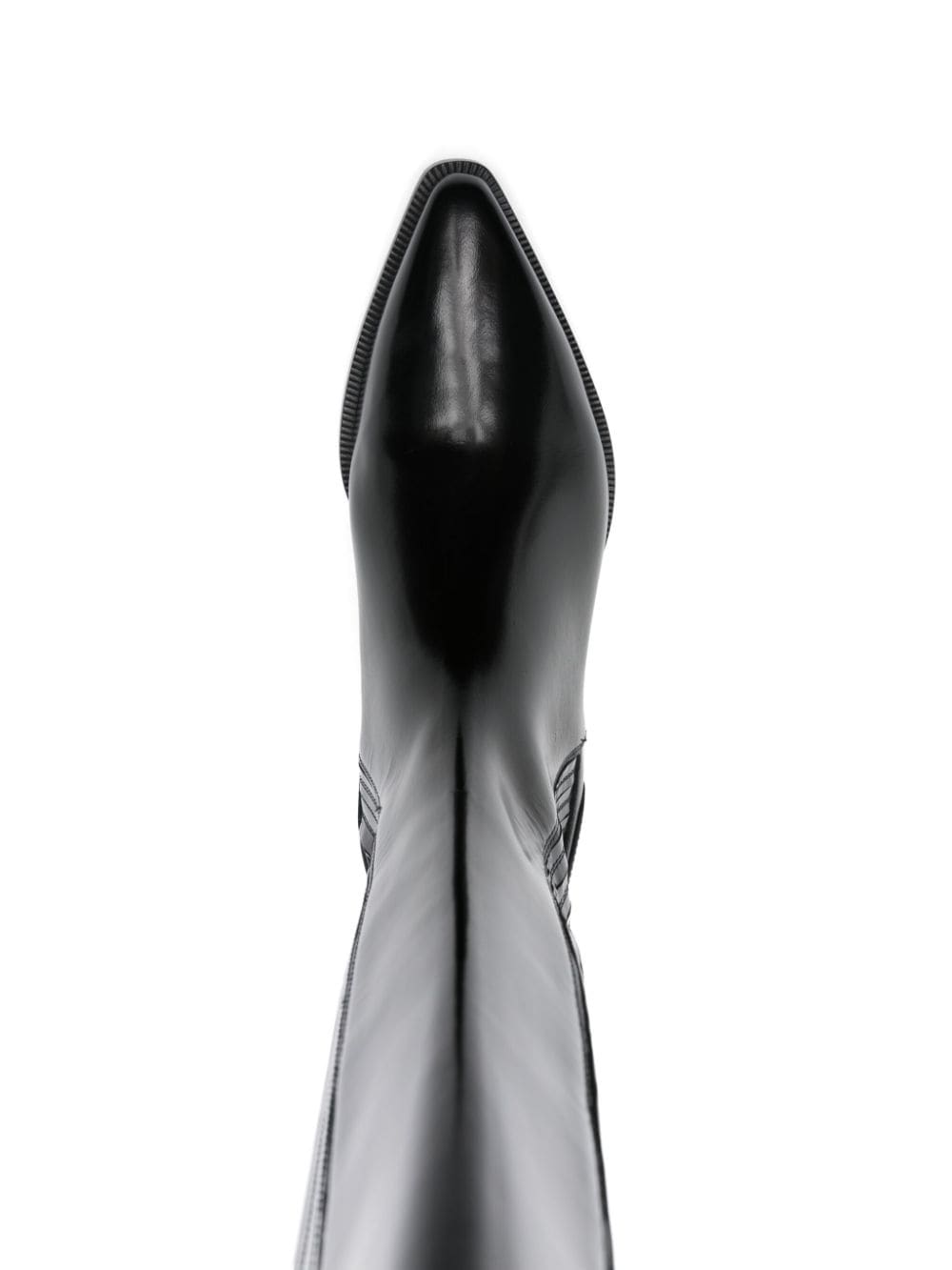 Shop Alberta Ferretti Brushed Leather Boots In Black