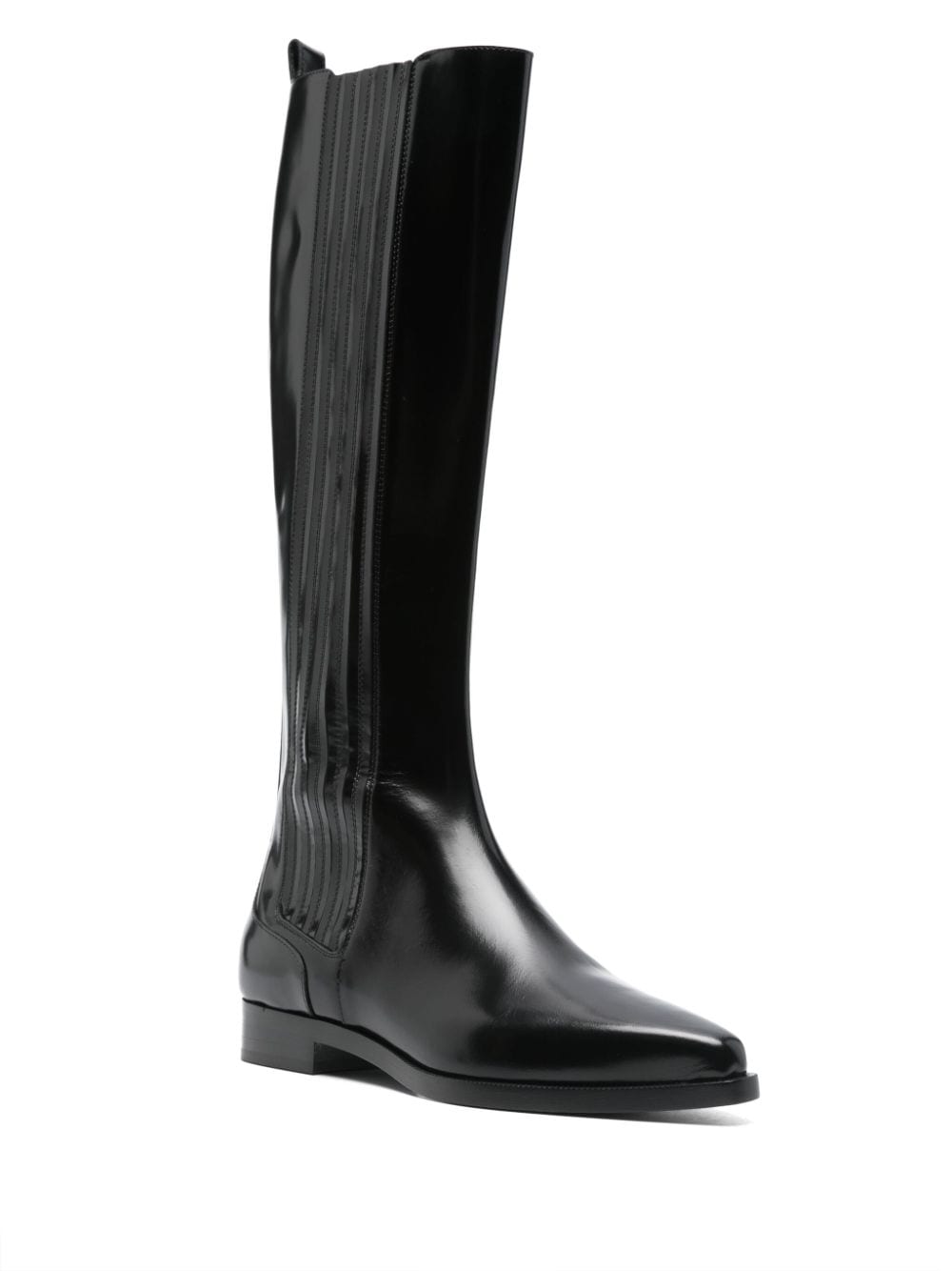 Shop Alberta Ferretti Brushed Leather Boots In Black