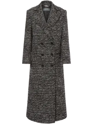 【A FERRETTI】ダブルブレストコート Alberta Ferretti ブークレ ダブルコート | ブラック | FARFETCH JP
