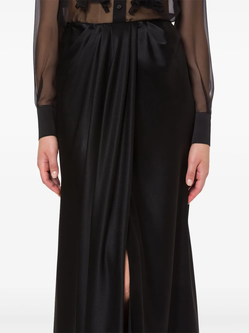 Alberta Ferretti Gedrapeerdee maxi-rok Zwart