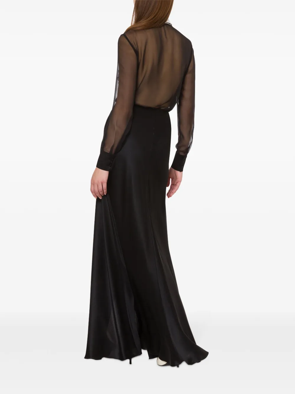 Alberta Ferretti Gedrapeerdee maxi-rok Zwart