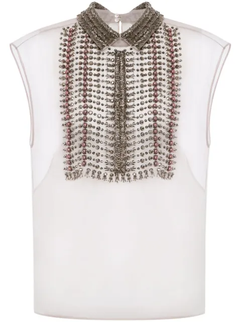 Alberta Ferretti sequinned semi-sheer top