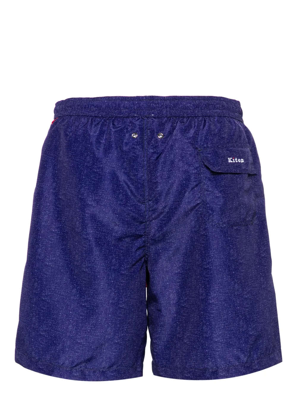 Kiton Zwembroek met geborduurd logo - Blauw