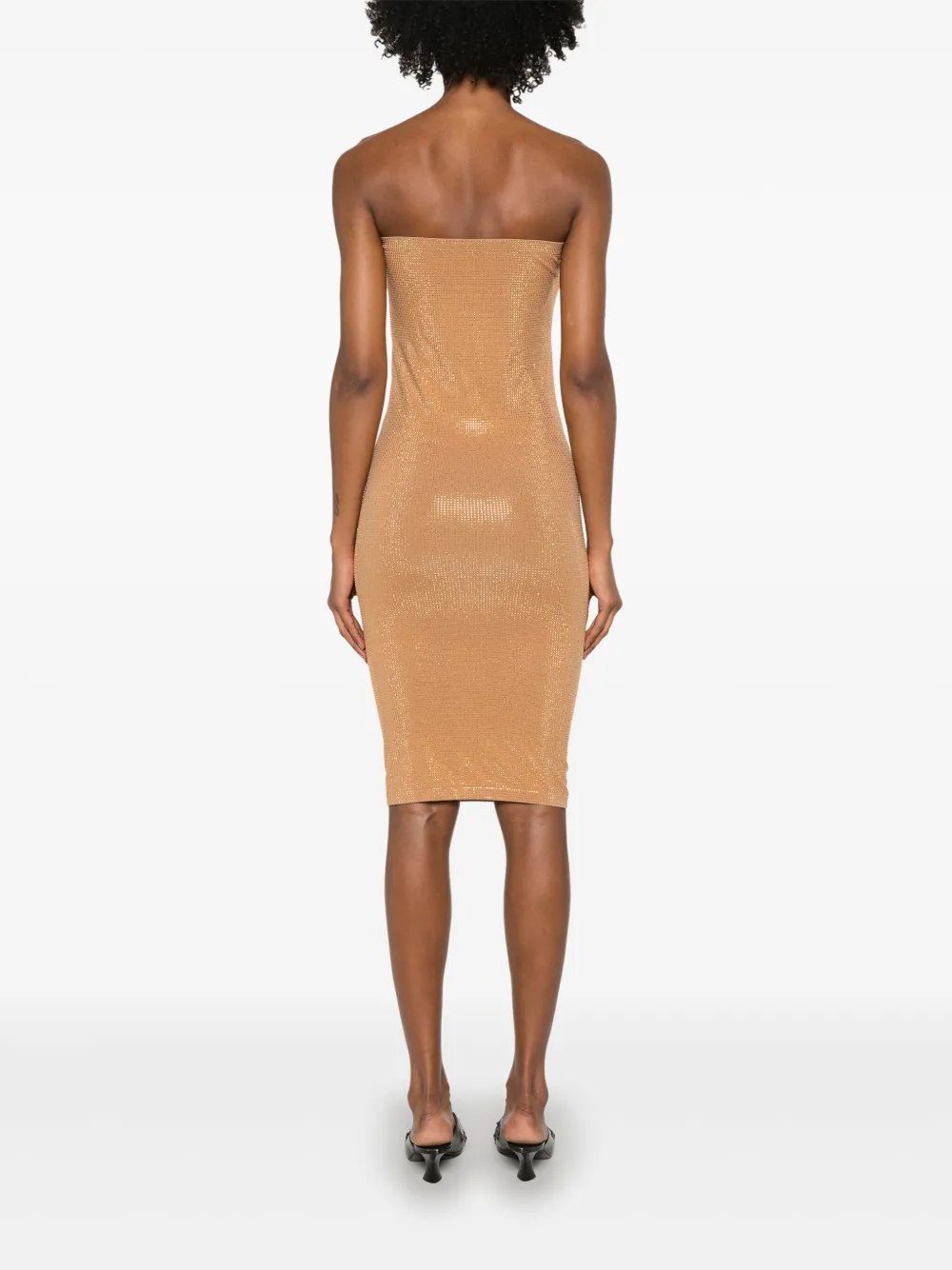 Wolford Fatal Stud-embellished Midi Dress In Brown