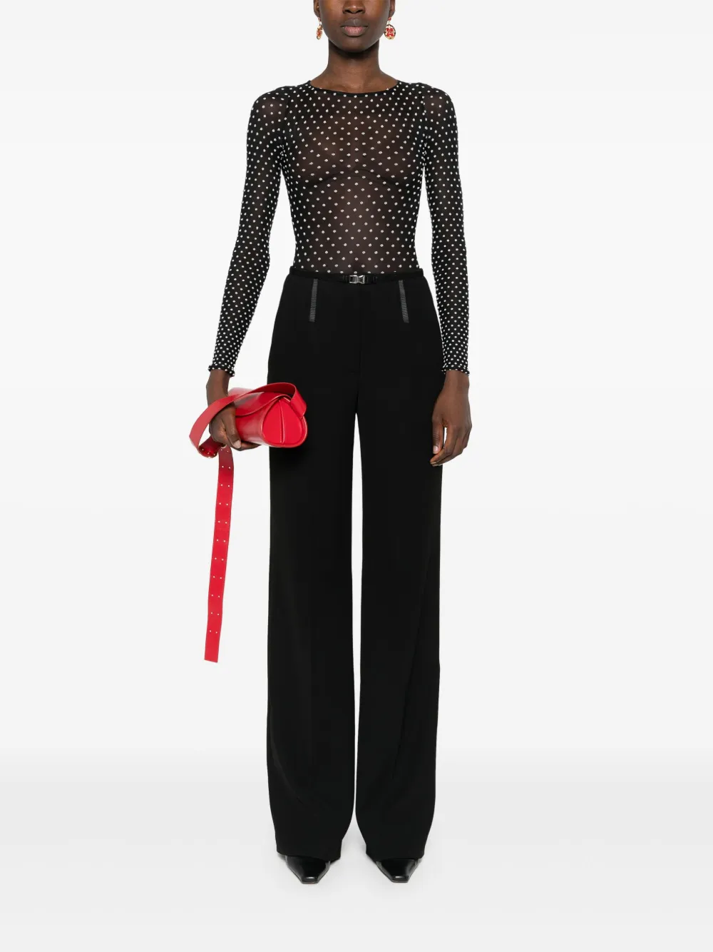 WOLFORD POINT D'ESPRIT-MESH BODYSUIT