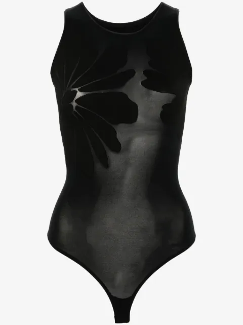 Wolford Body Tattoo semi-sheer bodysuit 
