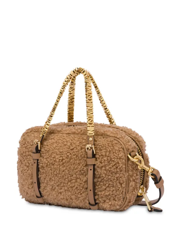 Moschino logo-lettering Fleece Tote Bag - Farfetch
