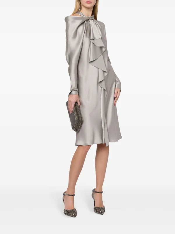 A FERRETTI アルベルタフェレッティ サテンドレス Alberta Ferretti サテンドレス | グレー | FARFETCH JP