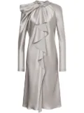 Alberta Ferretti draped satin midi dress - Grey