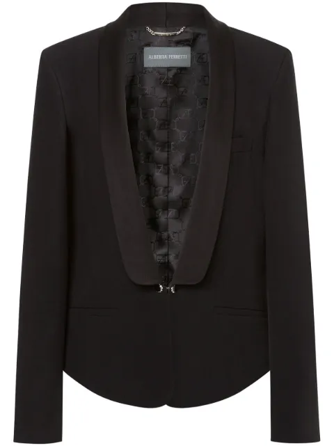 Alberta Ferretti Enver satin tuxedo jacket