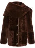 Alberta Ferretti sheepskin long coat - Brown