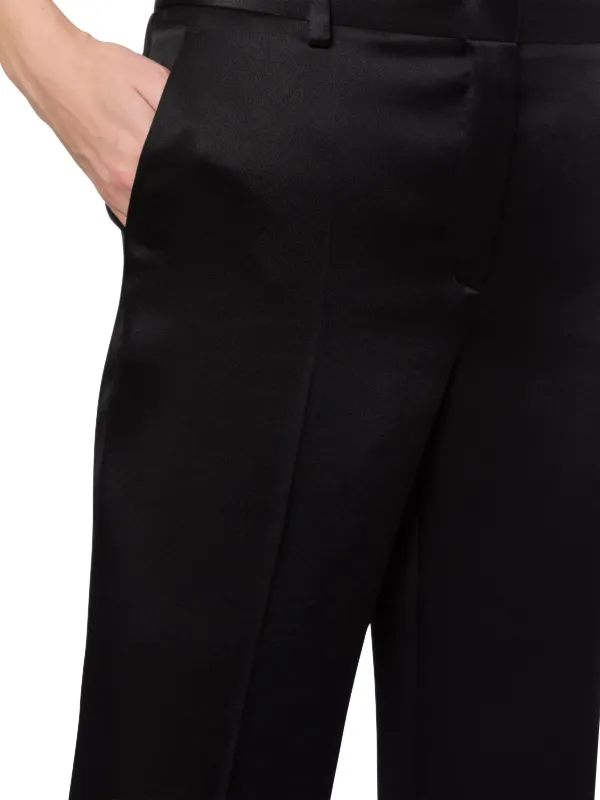 Alberta Ferretti Tailored Satin Trousers | Black | FARFETCH