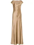 Alberta Ferretti panelled satin gown - Neutrals