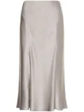 Alberta Ferretti fluted satin skirt - Grey