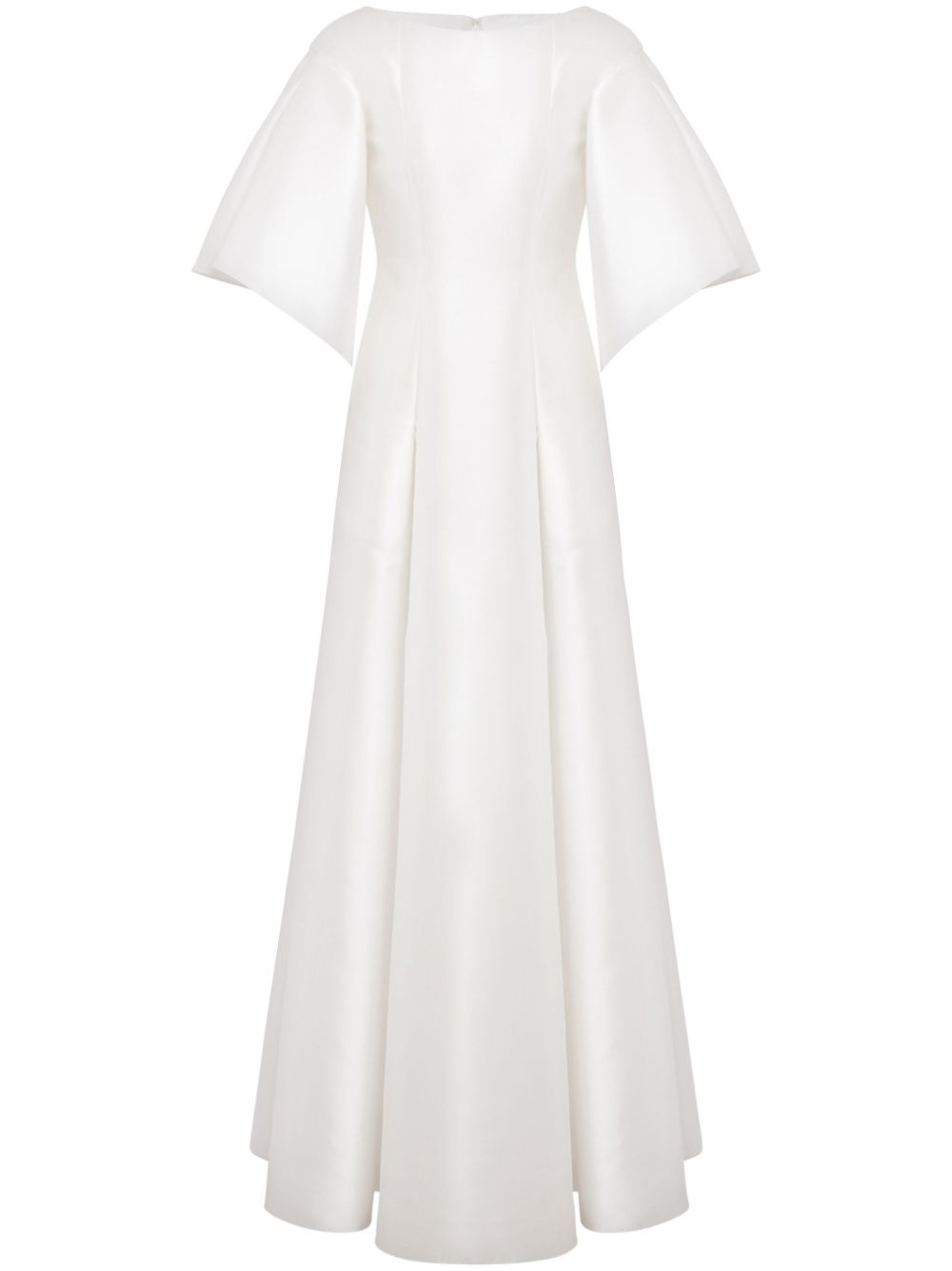 Alberta Ferretti satin flared maxi dress - White