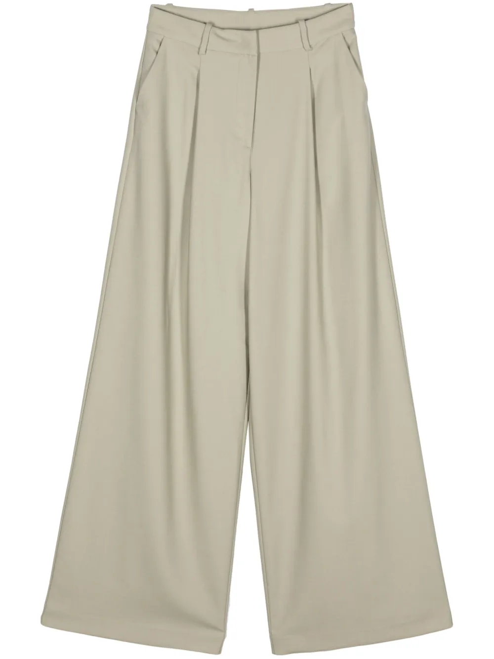 Shop Federica Tosi Pleat-detailing Palazzo Pants In Green