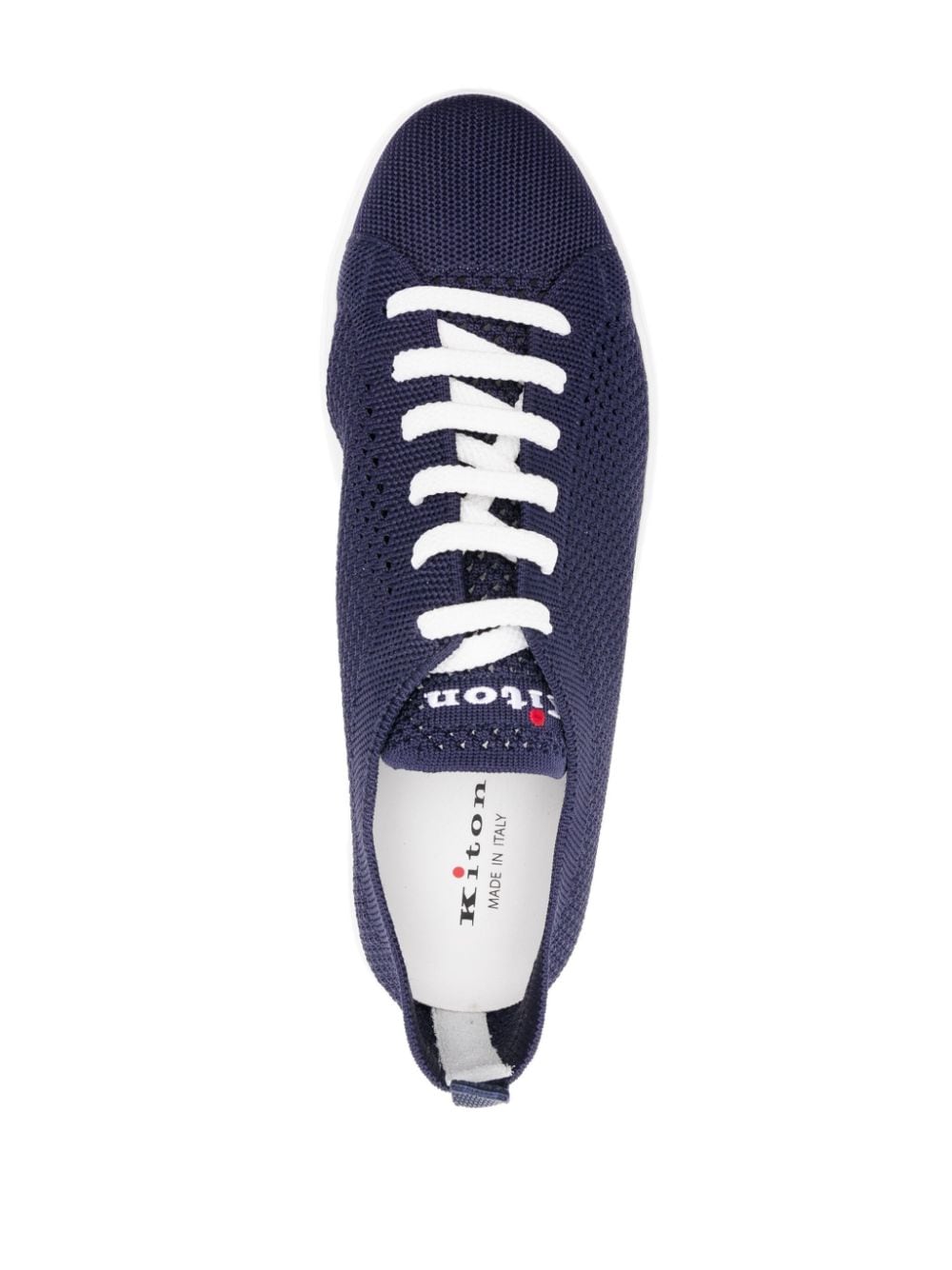 Shop Kiton Logo-embroidered Knitted Sneakers In 蓝色