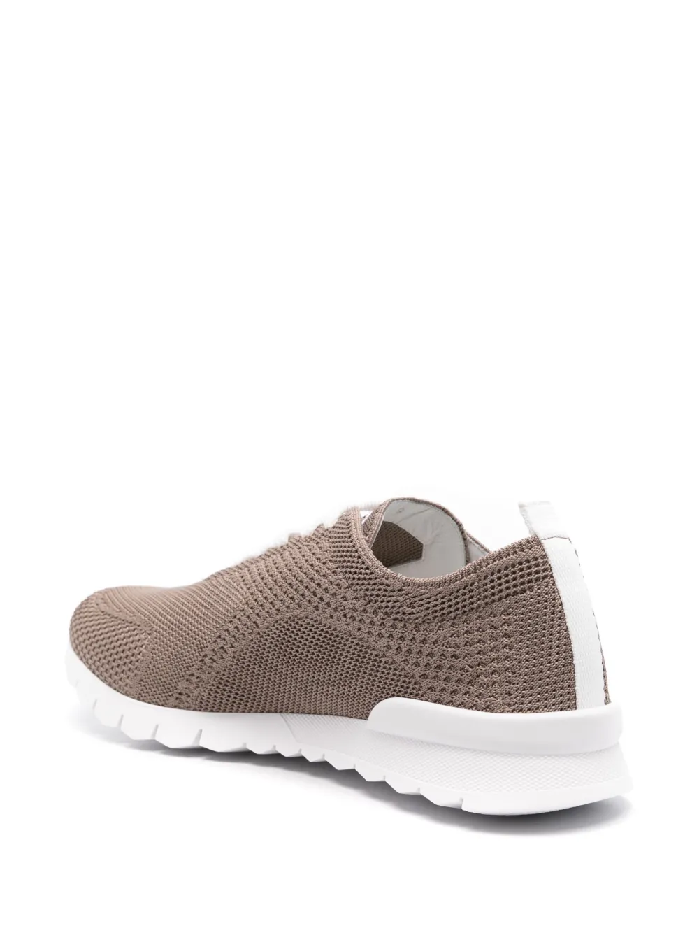 Shop Kiton Logo-embroidered Knitted Sneakers In Brown