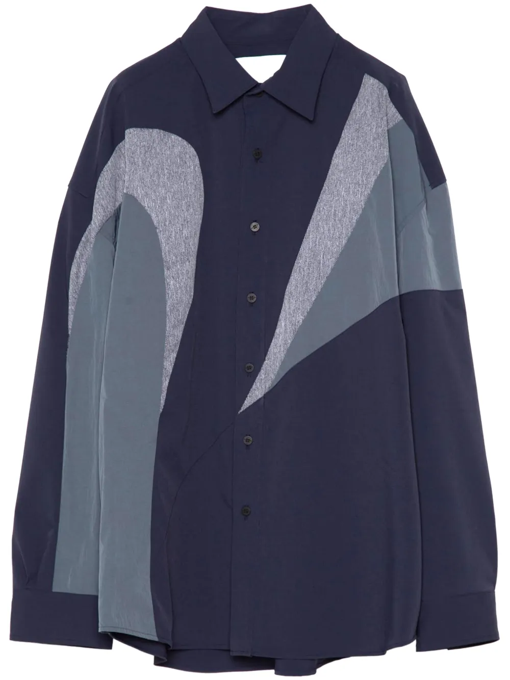 Yoshiokubo chemise Ellipse à motif abstrait | bleu | Image 1
