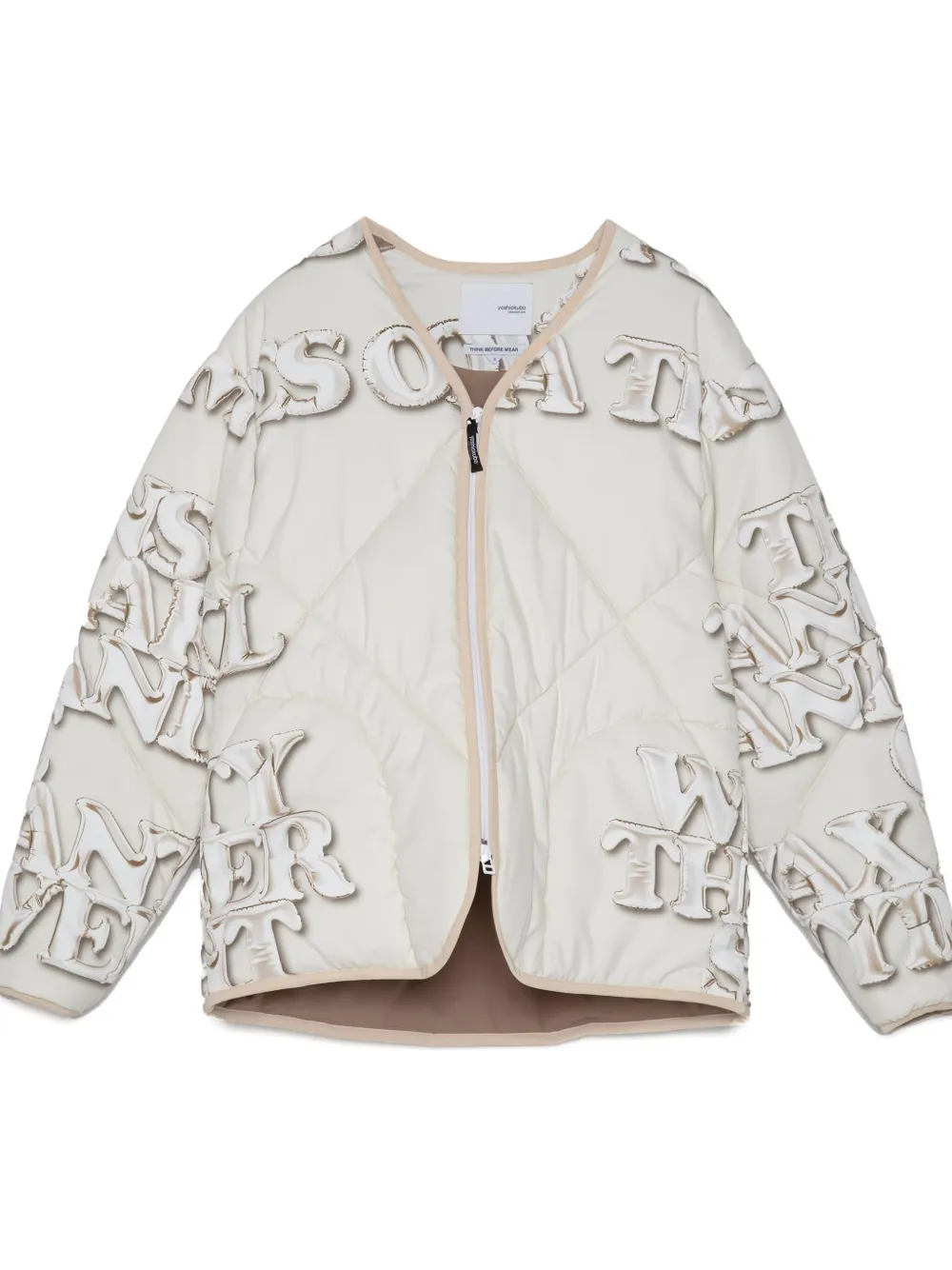 Yoshiokubo Quilted Zip-up Jacket In Neutral