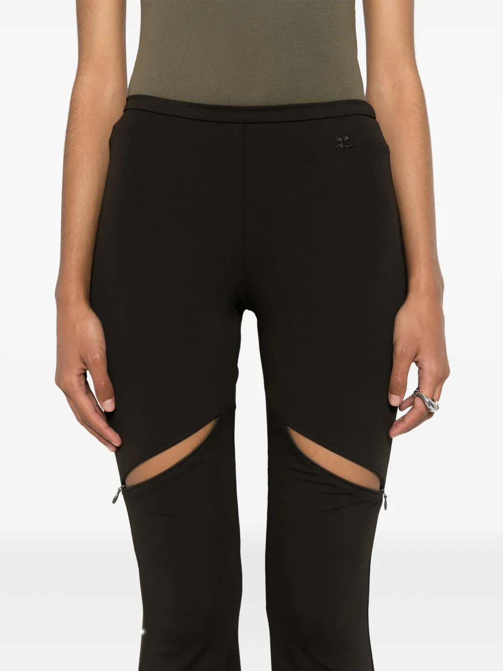 Courrèges Ellipse flared broek Bruin