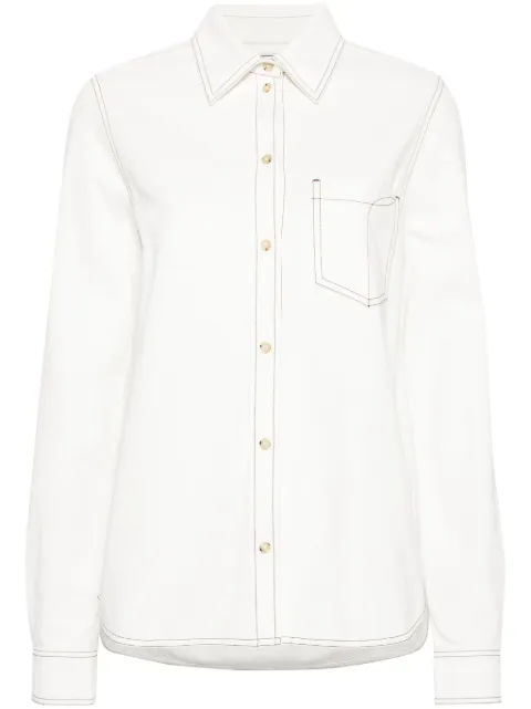 TOTEME contrast-stitching organic cotton shirt 