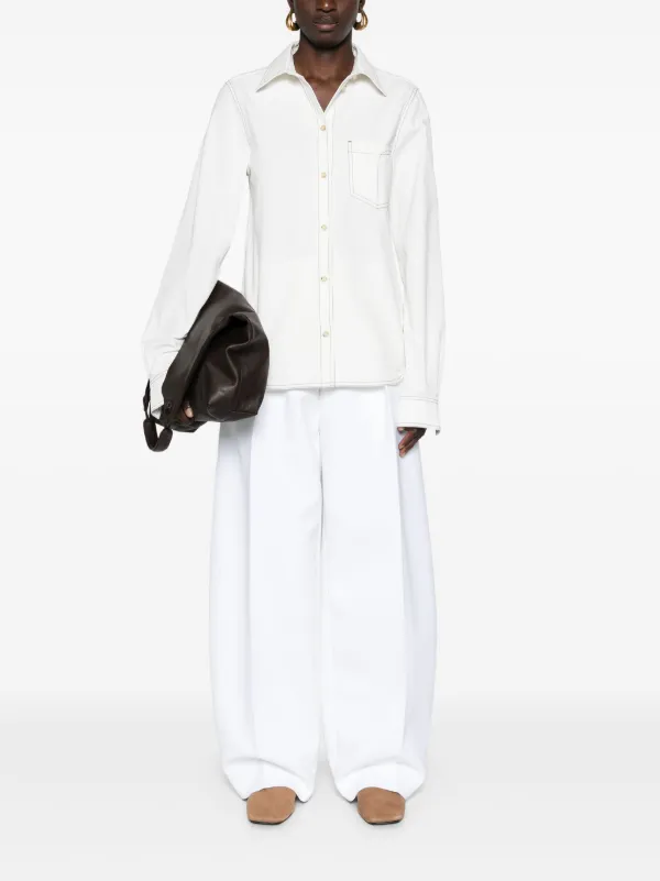 TOTEME コントラストステッチ シャツ | ホワイト | FARFETCH JP